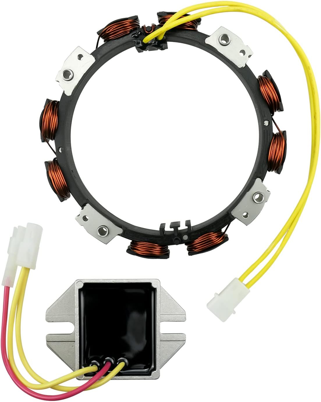 Alternator 10-16 Amp Replace 592830 696458 and Voltage Regulator Replace 394890 Fit for Briggs Stratton John D 96458 691064 393295 845907 394890 797375 393374 691185 JD GT235 LT166
