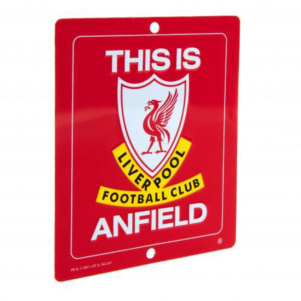 Oficial Liverpool FC Metal ventana Sign (14 x 12 cm)
