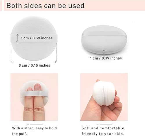 Miniatura 5 de 4 almohadillas de algodón para polvo, esponja de maquillaje suave para base de polvo suelto, almohadillas para la cara, base cosmética corporal