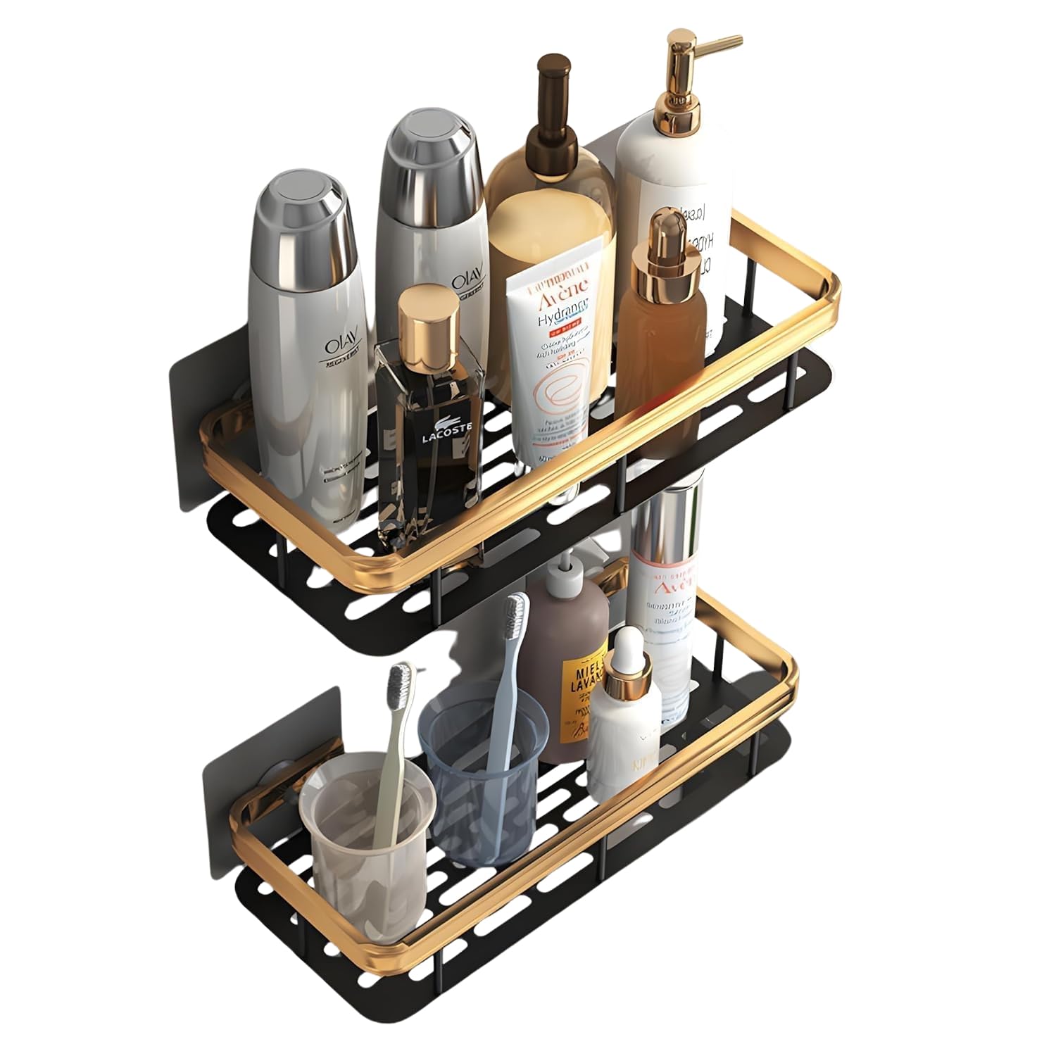 SPITEN Aluminum Bathroom Shelf Organizer – Self-Adhesive Wall Rack, Pack of 2, Elegant Gold Finish Wall Mounted Storage Organizer Shelf Holder/Rack/Bathroom Accessories (B0DF7TN8SD) Amazon Price History, Amazon Price Tracker