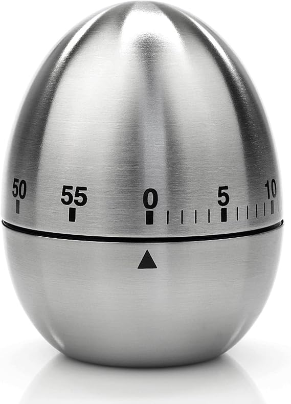 Mechanischer Küchentimer Edelstahl - Magnetischer Kurzzeitmesser Bis 60 Minuten Ohne Batterie