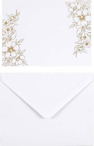 Miniatura 3 de Recollections Tarjetas y sobres planos florales dorados, 4.25 pulgadas x 5.5 pulgadas