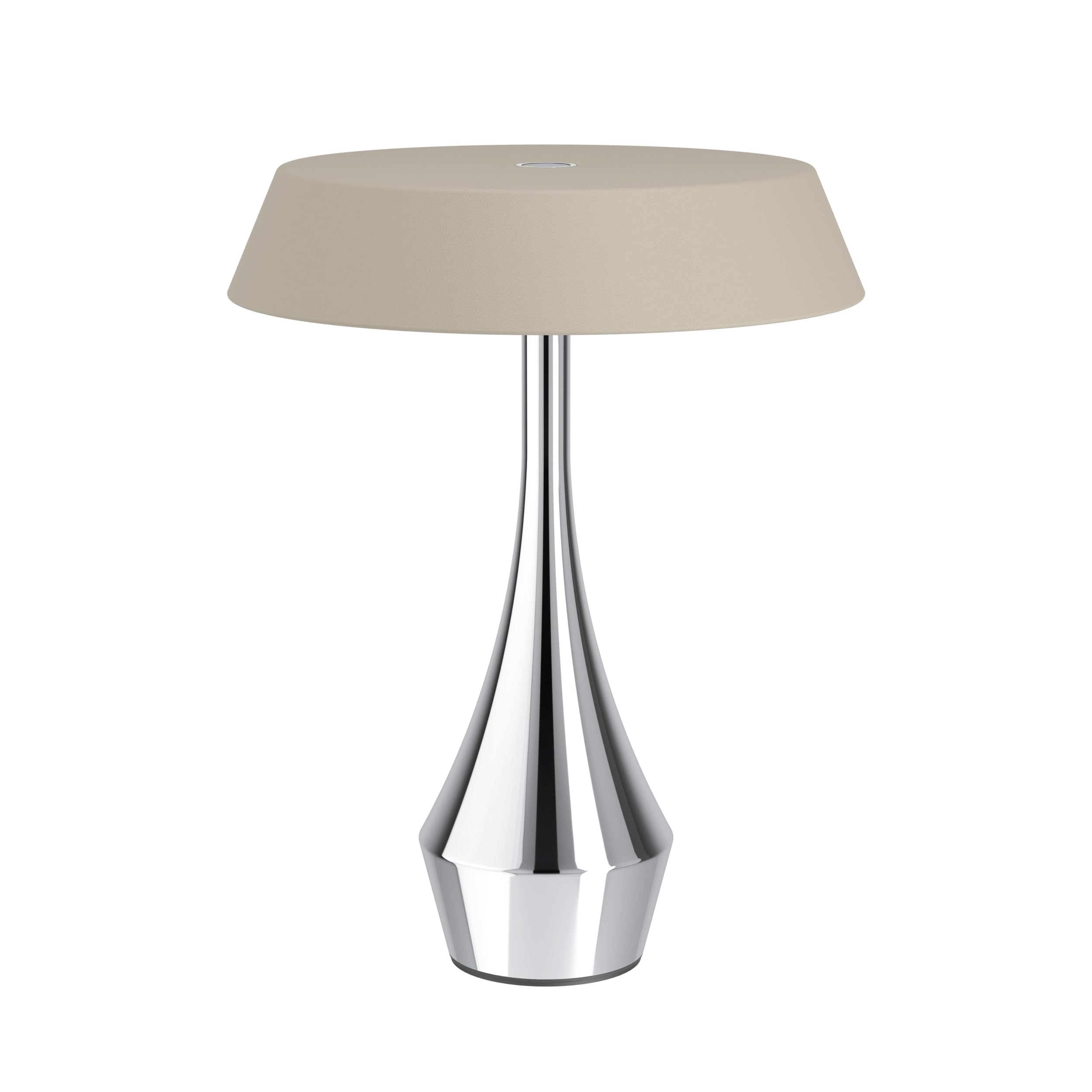 Eglo Wireless Outdoor Table lamp Turcio | rechargeable battery powered LED light, touch dimmable outside lighting, metal in chrome and beige, IP44