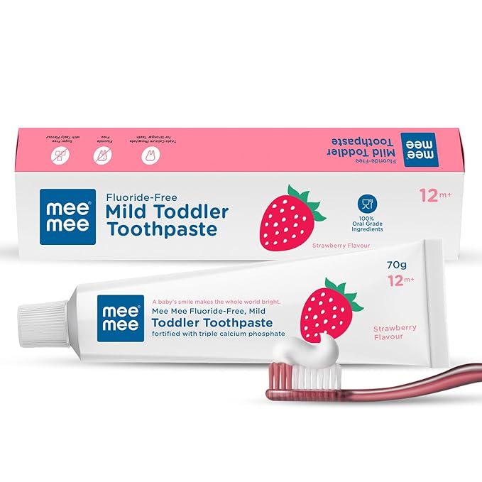 Mee Mee Fluoride-Free Toothpaste, Strawberry,Cavity Protection,70 gram