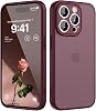 KPPIT for iPhone 15 Pro case,Shockproof Military Grade Drop Protection, Frosted Translucent for iPhone 15 Pro Phone case-Wine Red