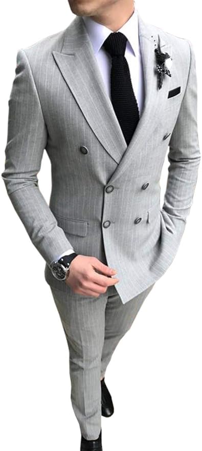 美品 XL相当 ダブルブレスト スーツ ボルドー ストライプ 金ボタン メンズ 紺ブレザー メンズ ダブルブレスト4x1ボタン 金色メタル風