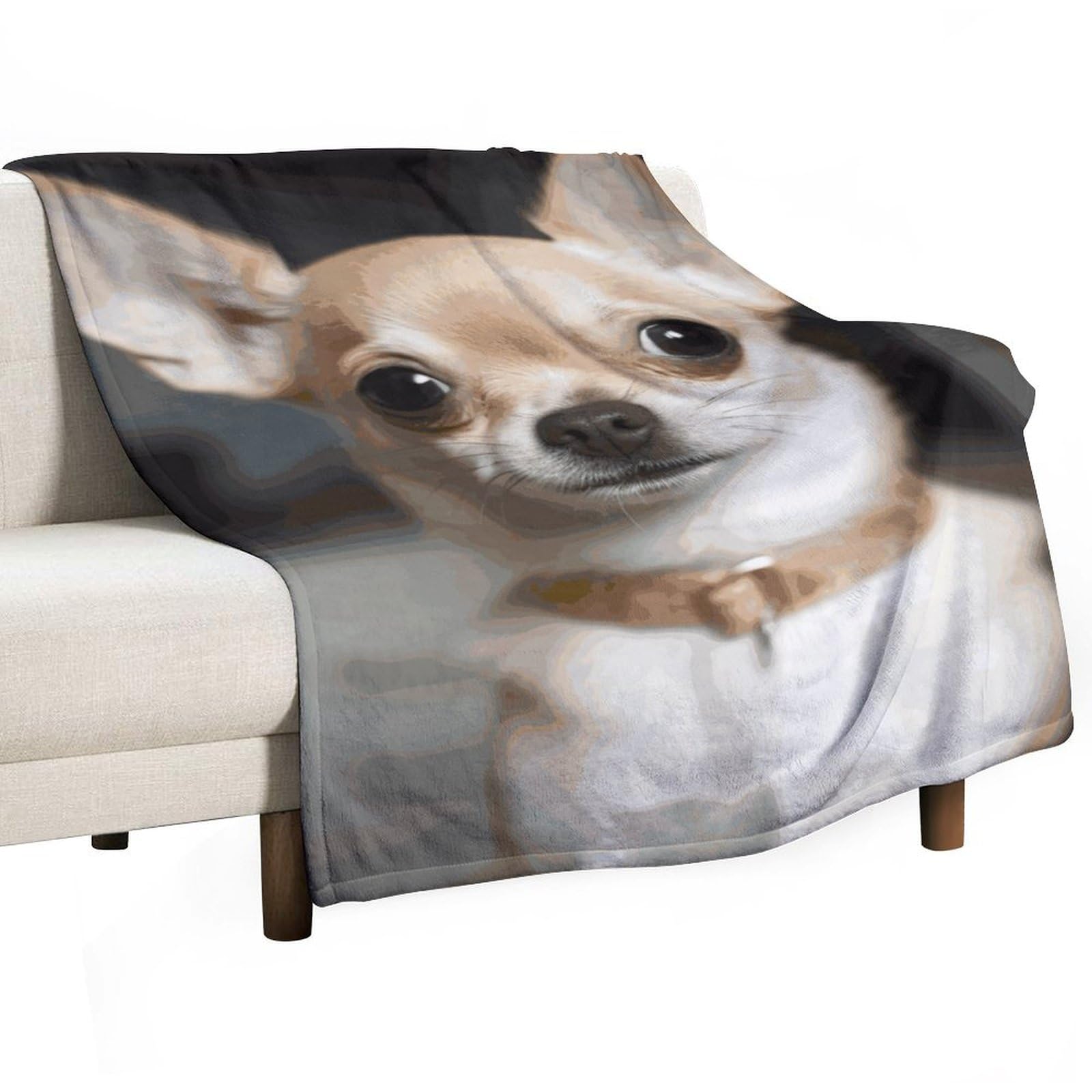 Couverture chihuahua en flanelle douce et légère pour canapé-lit 127x177