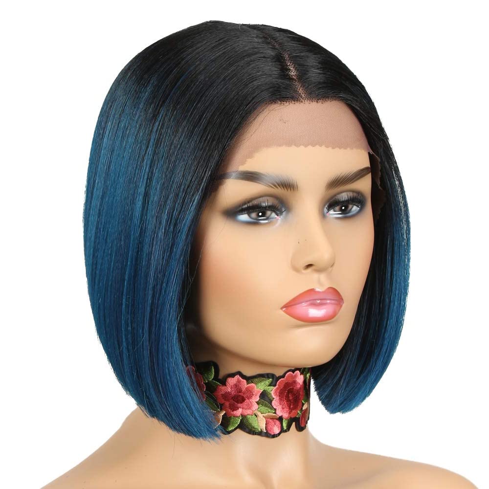 Image of Ombre blue blunt cut bob