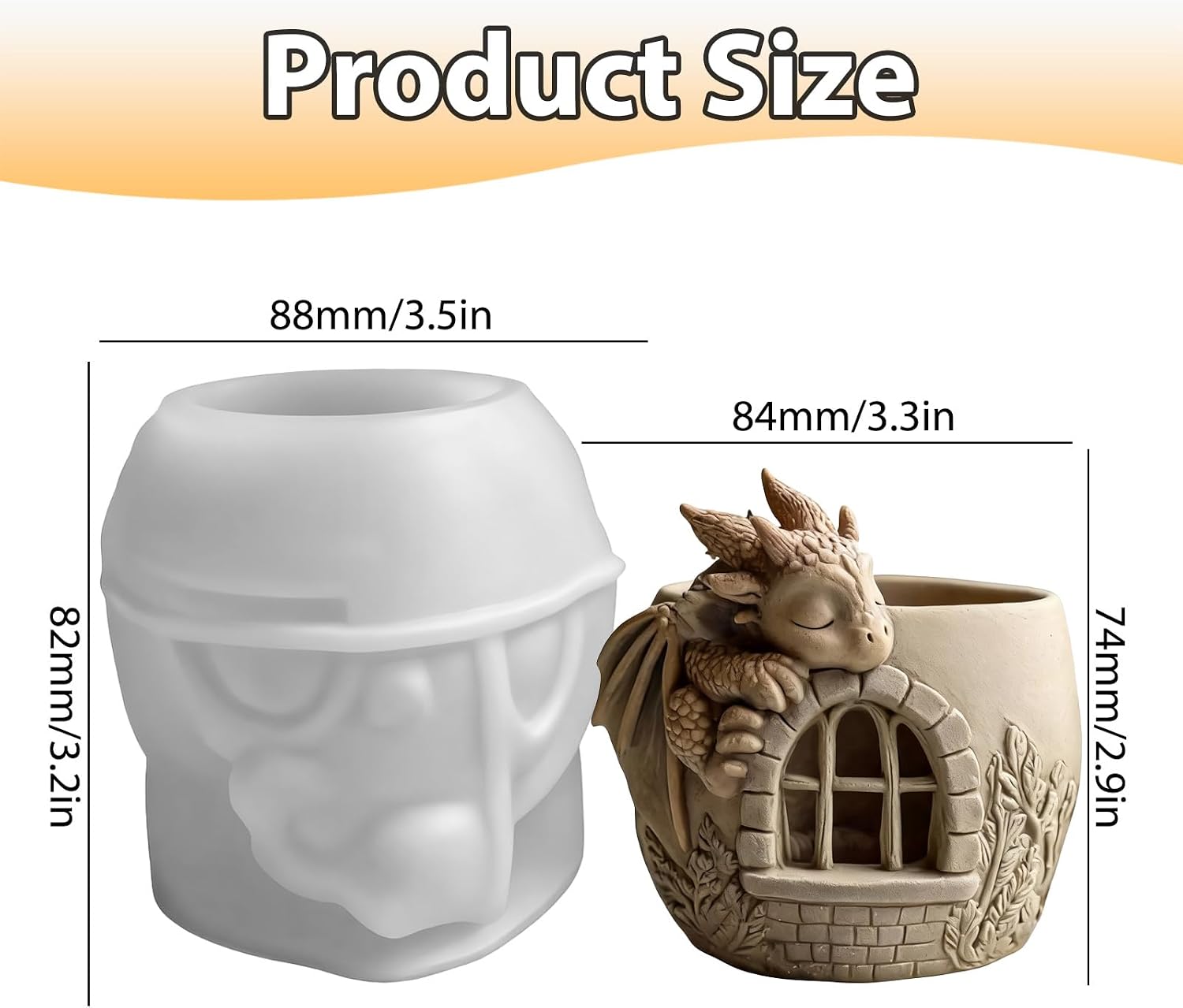 Dragon Castle Flower Pot Silicone Resin Molds, Animal Making Decor Art Crafts, Pen Holder Storage Box Vessel Mold Epoxy Resin Plaster Mold Concrete Clay for Potted Plant Ornaments Trinket Container