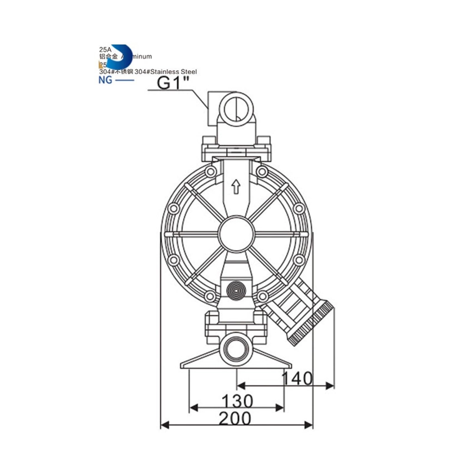 Pompy membranowe BML-20 Pneumatyczna pompa membranowa z PTFE, 54 l/min, pneumatyczna pompa membranowa Zastosowanie przemysłowe