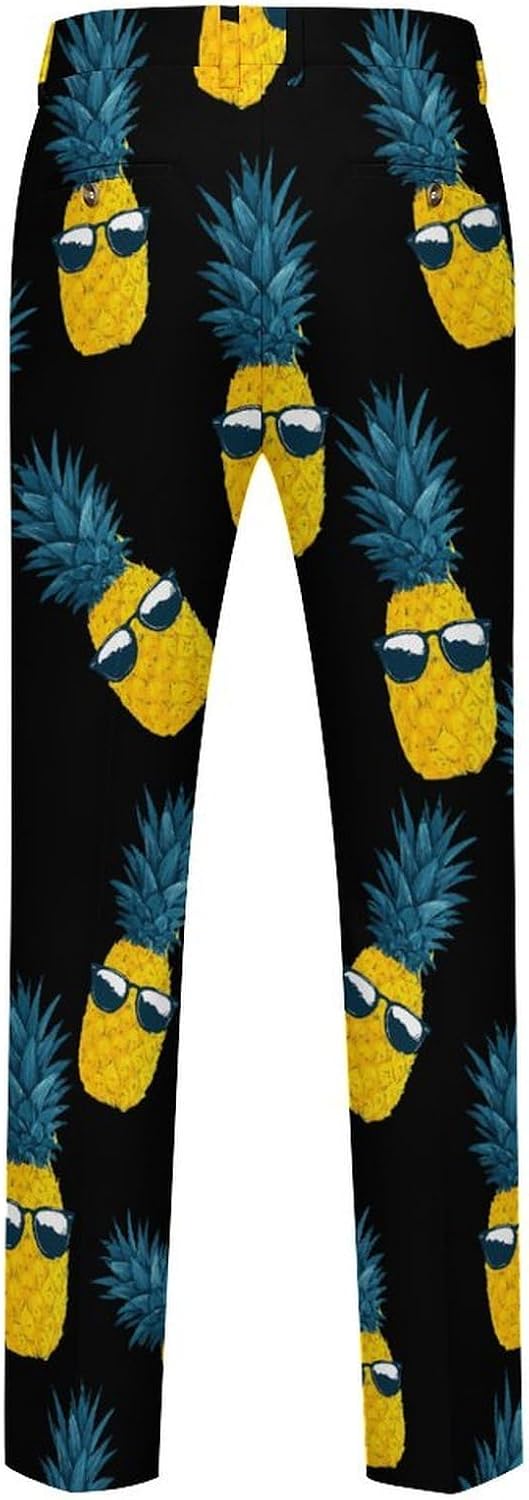 Funny Pineapple Novelty Men's Casual Pants Slim Fit Suit Dress Trousers