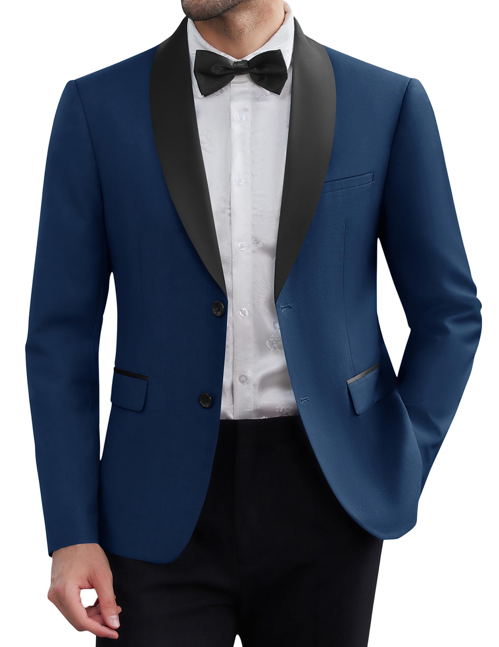 coofandy Men Tuxedo Jacket Slim Fit Blazer Suit Jacket Prom Dinner Party Wedding-picture-43