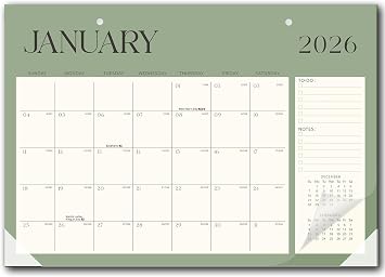Desk Calendar 2026-2027,18 Months Calendar Runs from January 2026 to June 2027 - Large Size 17" x 12" Desktop/Wall Monthly Calendar with To Do List, Personal Desk Calendar Planner for Home, School, Office