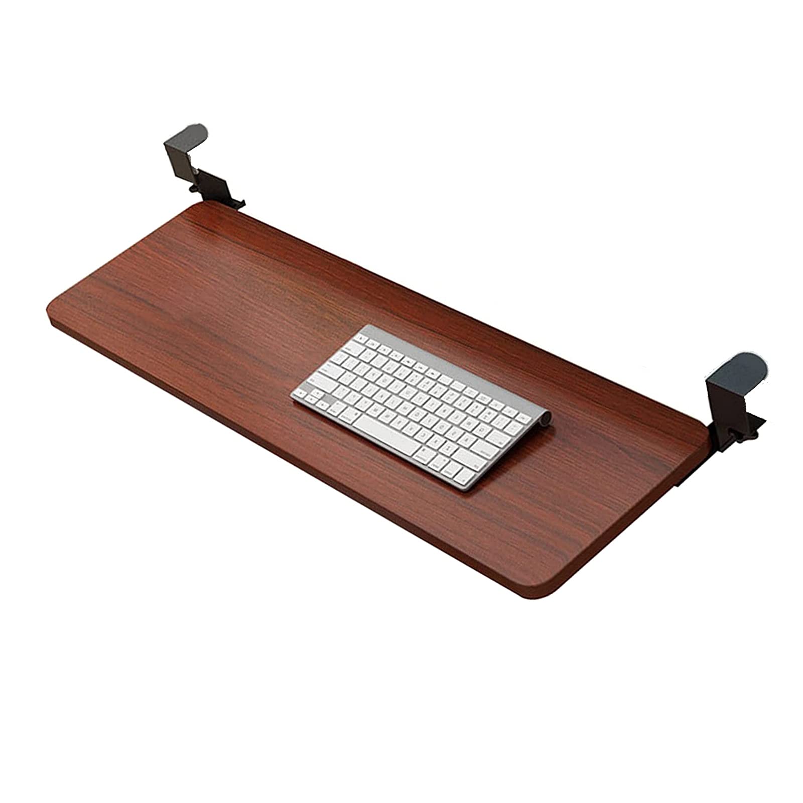 Bandeja de teclado ergonómica ajustable con abrazadera para debajo del escritorio, estante deslizante para teclado y mouse, soporta 55 libras, fácil instalación sin taladro, diseño de cuidado de los
