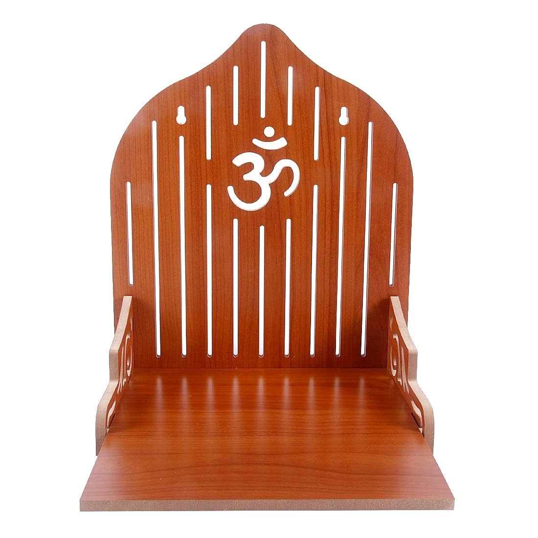 DEV STORE Handcrafted Wooden Temple | Mandir | Pooja Ghar | Temple for Home and Office | Beautiful Wooden Temple(Tempal OMB 13 x 10.5 x 11)