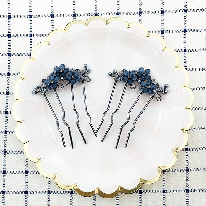 2 Peines Decorativos con Flores y Brillantes miniatura 6
