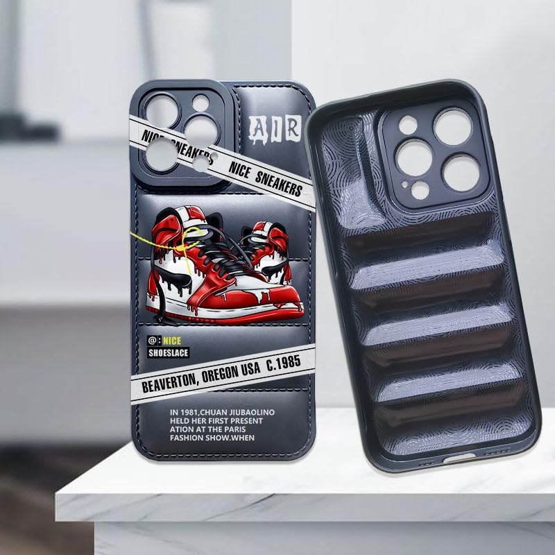 Ins Hot Sports Shoes Brand Puffer Phone Case Compatible with iPhone 16 Pro Max Case 6.9" for Boys, Nice Sneakers Aesthetic Graphics Soft Silicone Rubber Shockproof Drop Protection Cover - Image 2