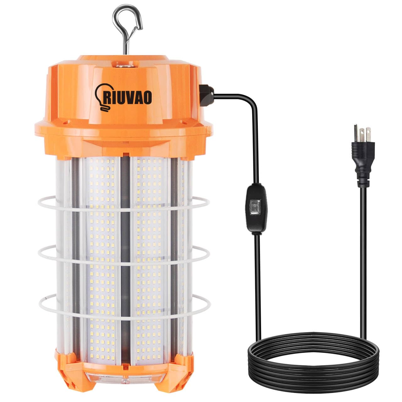 250W LED Temporary Work Light 37500Lm 5000K Construction Lights Led Work Light IP65 Dust Waterproof Portable Lights with Stainless Steel Guard Hook