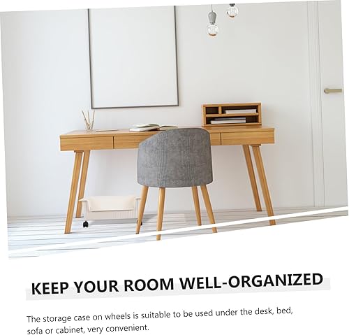 Miniatura 5 de HOLIDYOYO Storage Box with Pulleys Storage Bins for Toys Bedroom Storage Bins for Kids Utility Rolling Student Bookcase with Wheels Book Case for