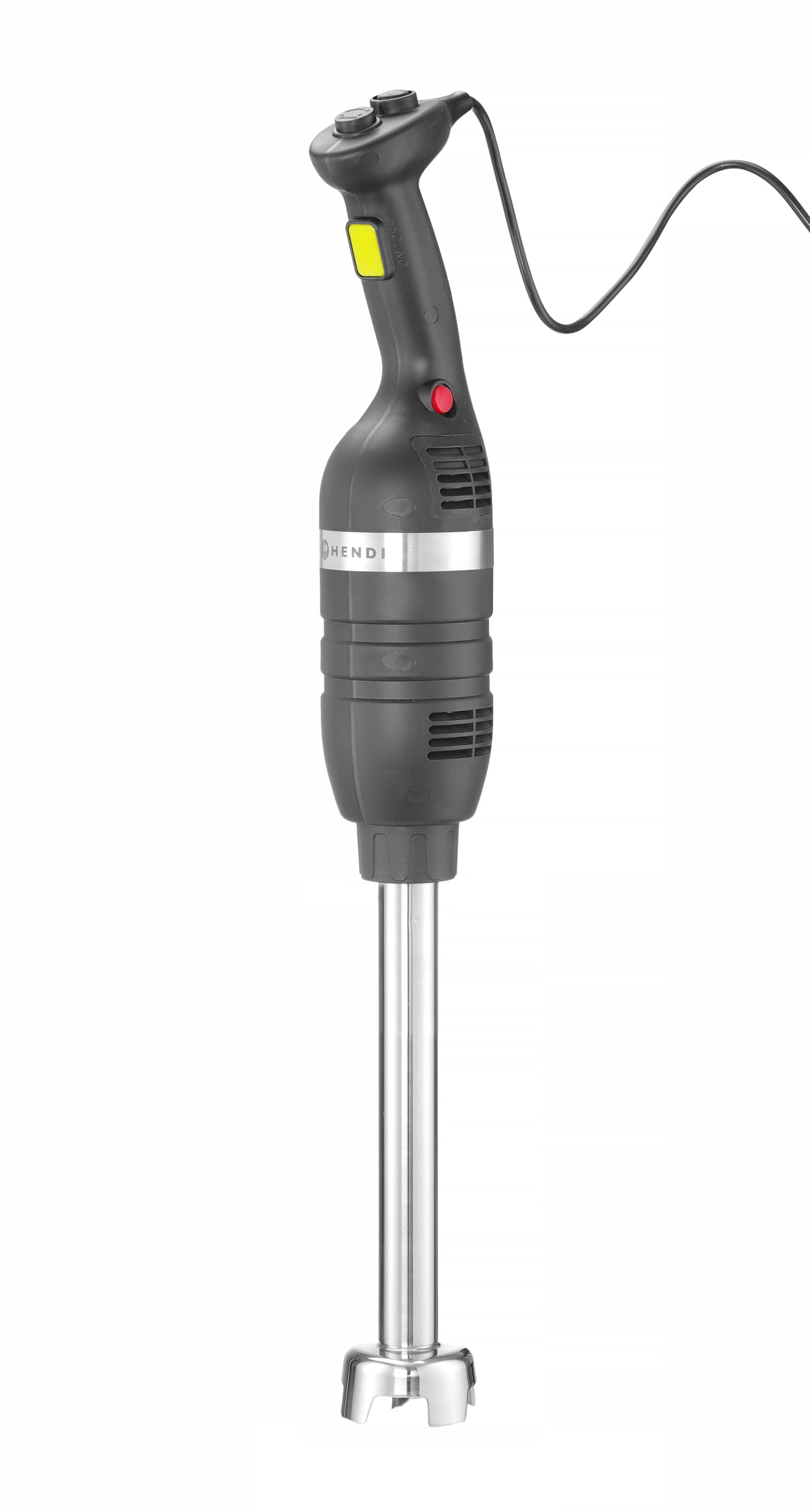 HENDI Frullatore a immersione, asta frullatore: 400mm, velocità regolabile: 4000 a 16000 g/min, processa fino a 80L, frullatore a mano, mixer ad immersione, ø100x(H)816mm, 230V/500W, inox, poliammide