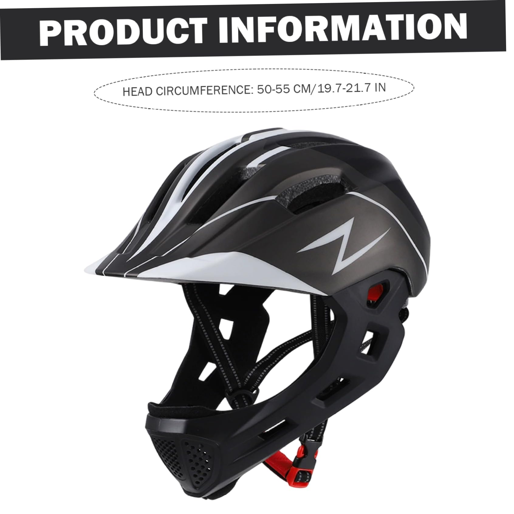 Casco Integral Infantil a Prueba de Golpes para Bicicleta, con luz Trasera, Transpirable y Protector de Barbilla Desmontable para Patines, monopatín y Patinete.