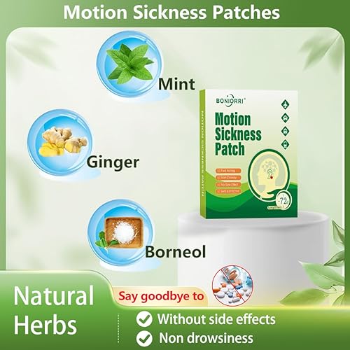 Miniatura 3 de Parches para mareo por movimiento, parches de mareo para crucero, parche de mareo sin somnolencia detrás de la oreja para automóvil, mar, enfermedad