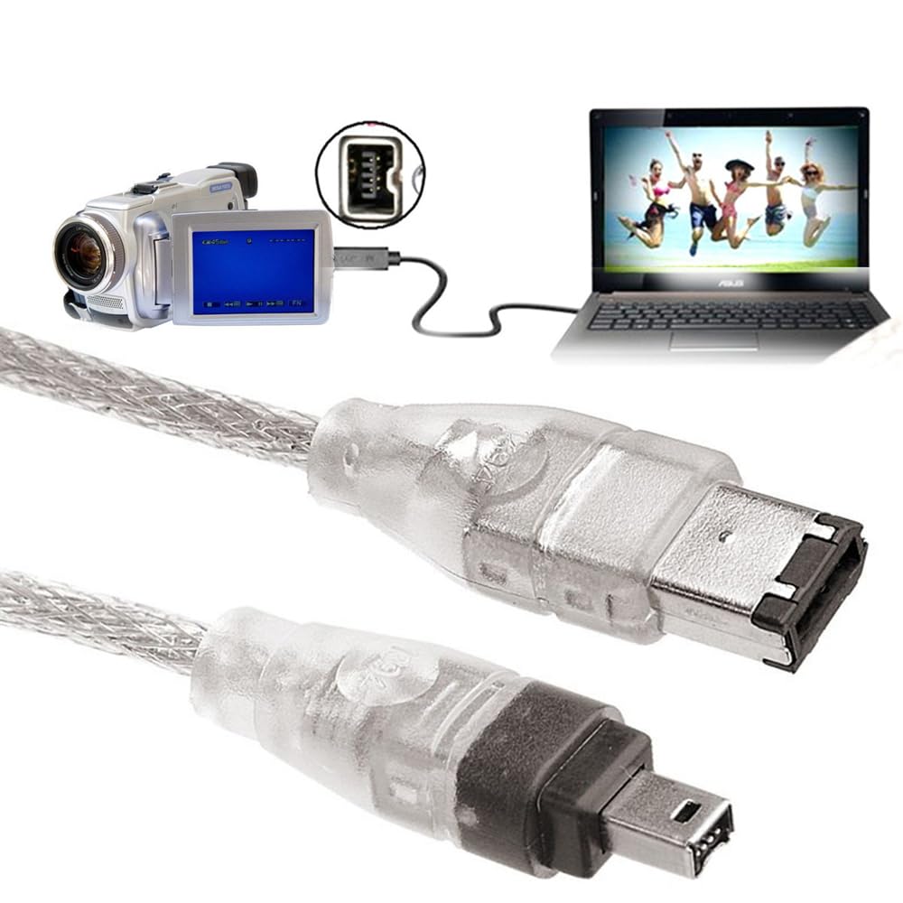 1394 6Pin a Firewire 400 IEEE 1394 4 Pin Maschio iLink Cavo Adattatore Cavo per Fotocamera Videocamera