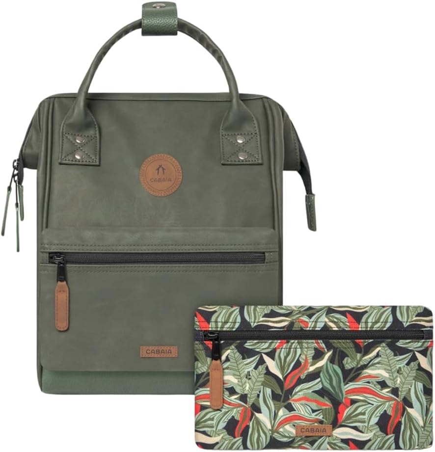 Cabaïa Waterproof Backpack - Molle System and Trendy Design for Men and Women - Robust Nylon, Padded Comfort - Ideal for Travel, School, Work - Green, Purple