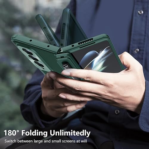 Miniatura 5 de Nillkin Funda mejorada para Samsung Galaxy Z Fold 4 con soporte para bolígrafo S y diseño de textura de golpes protección creativa de bisagra