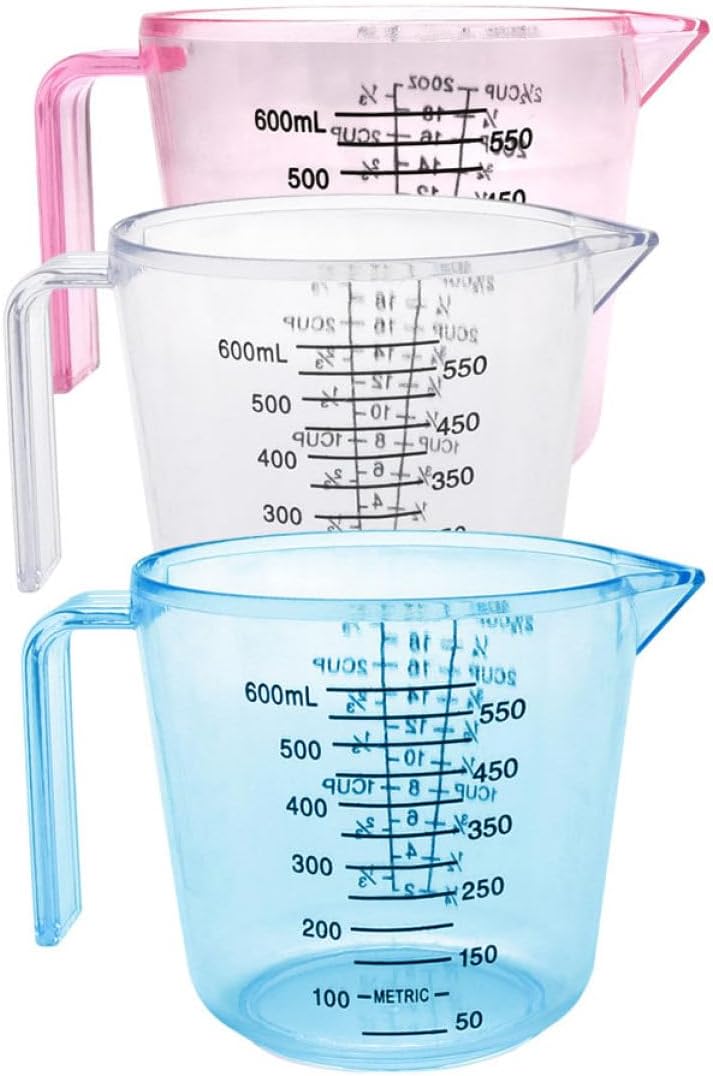 MAGICLULU 3Pcs Transparent Measuring Cups Baking Measure Cups with Scale Multi Easy to Clean Kitchen Measurement Tools for Milk
