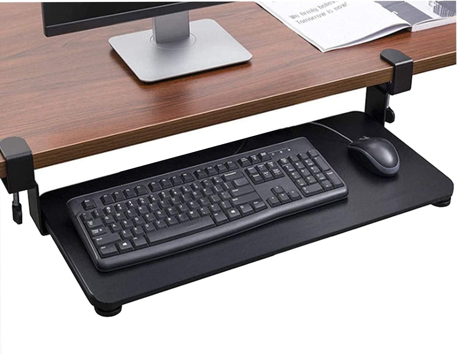 Amazon.co.jp ybaymy Keyboard Tray Sliding Under Desk Keyboard Slider