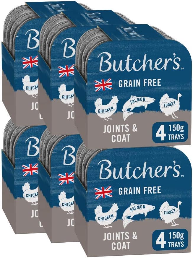 Butcher's Joints & Coat Wet Dog Food Trays Variety Pack, 3.6 kg (24 x