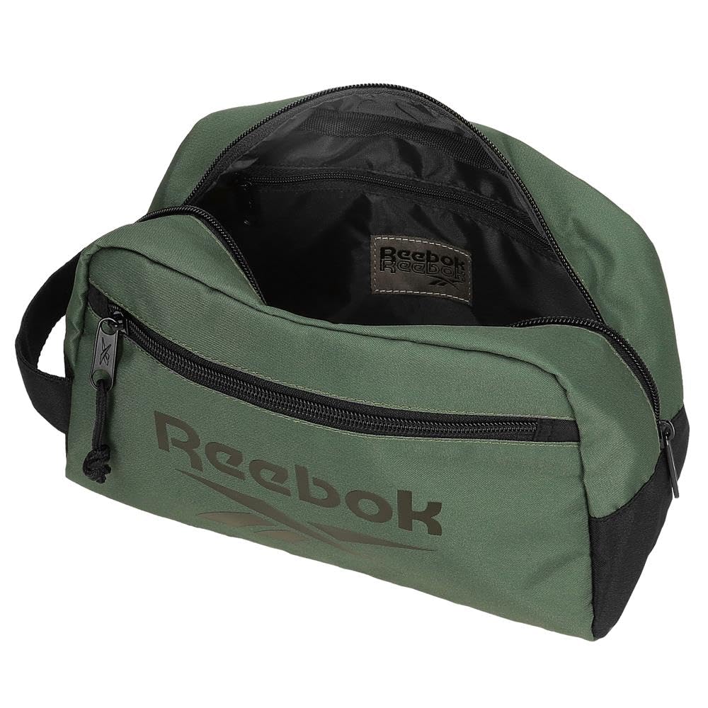 Reebok Darwin Kosmetyczka Dwukomorowa Dostosowana Zielony 25x15x10 cm Poliester by Joumma Bags, Zielony, Talla única, regulowana kosmetyczka dwukomorowa