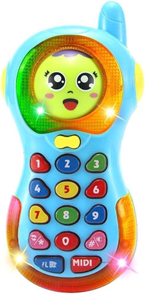 METRO TOY'S & GIFT Smart Musical Changing Face Mobile Phone for Kids, Early Education Toys with Music and Light (Random Colour)