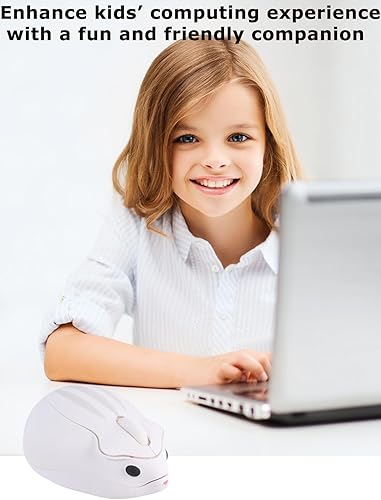 Miniatura 2 de Ratón inalámbrico con forma de hámster blanco, silencioso, divertido, portátil, novedoso, óptico, 1200 DPI, USB inalámbrico para PC, laptop,