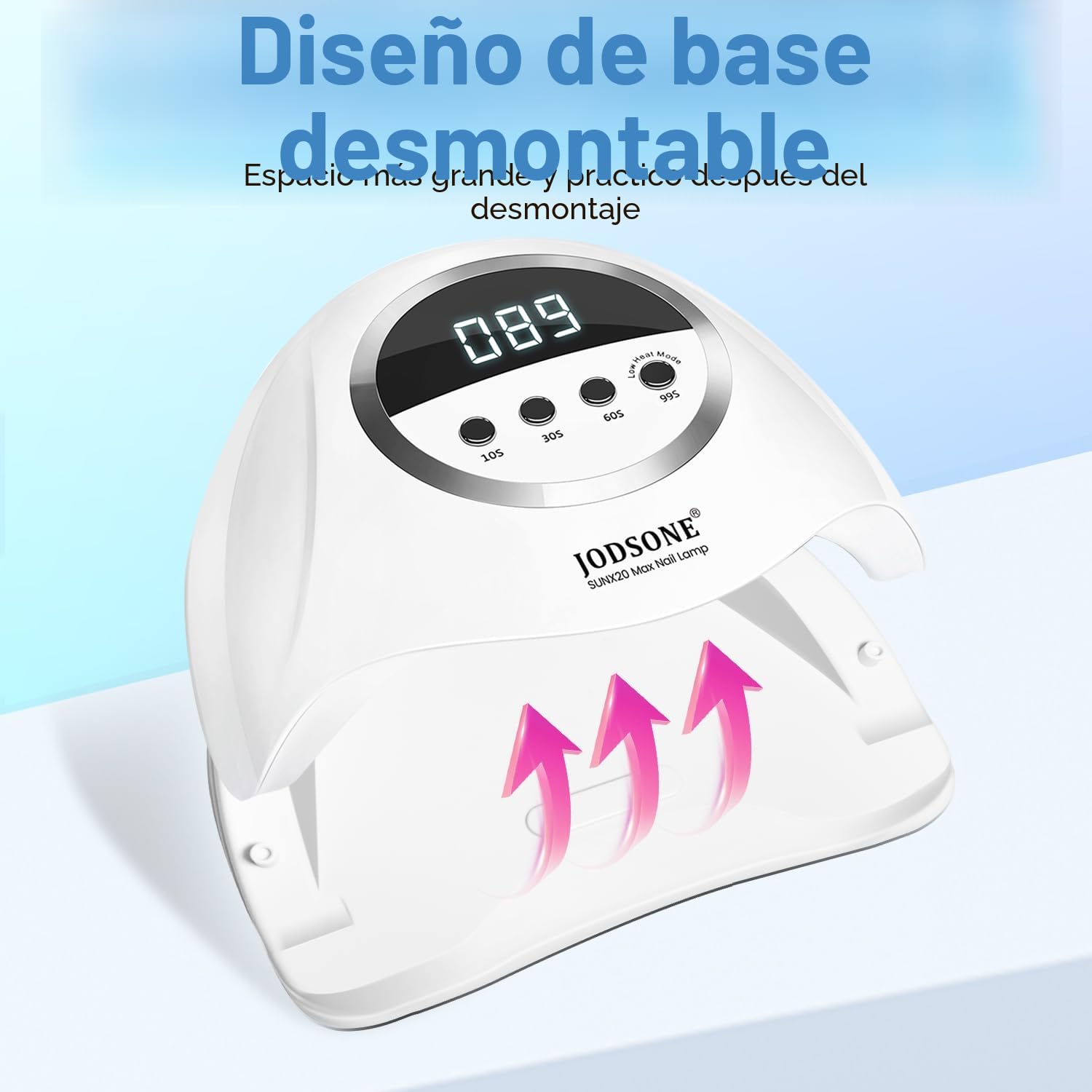 JODSONE Lámpara de uñas UV LED 320W 72 luces duales, 4 temporizadores 10/30/60/99s