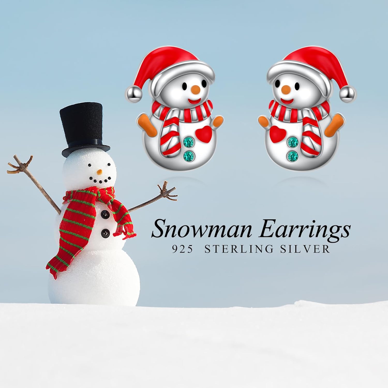 Yearace Snowman Snowflake Christmas Earrings for Women Sterling Silver Santa Claus Stud Earrings - Winter Holiday Xmas Earrings Cute Colorful Christmas Jewelry Gifts - Image 5