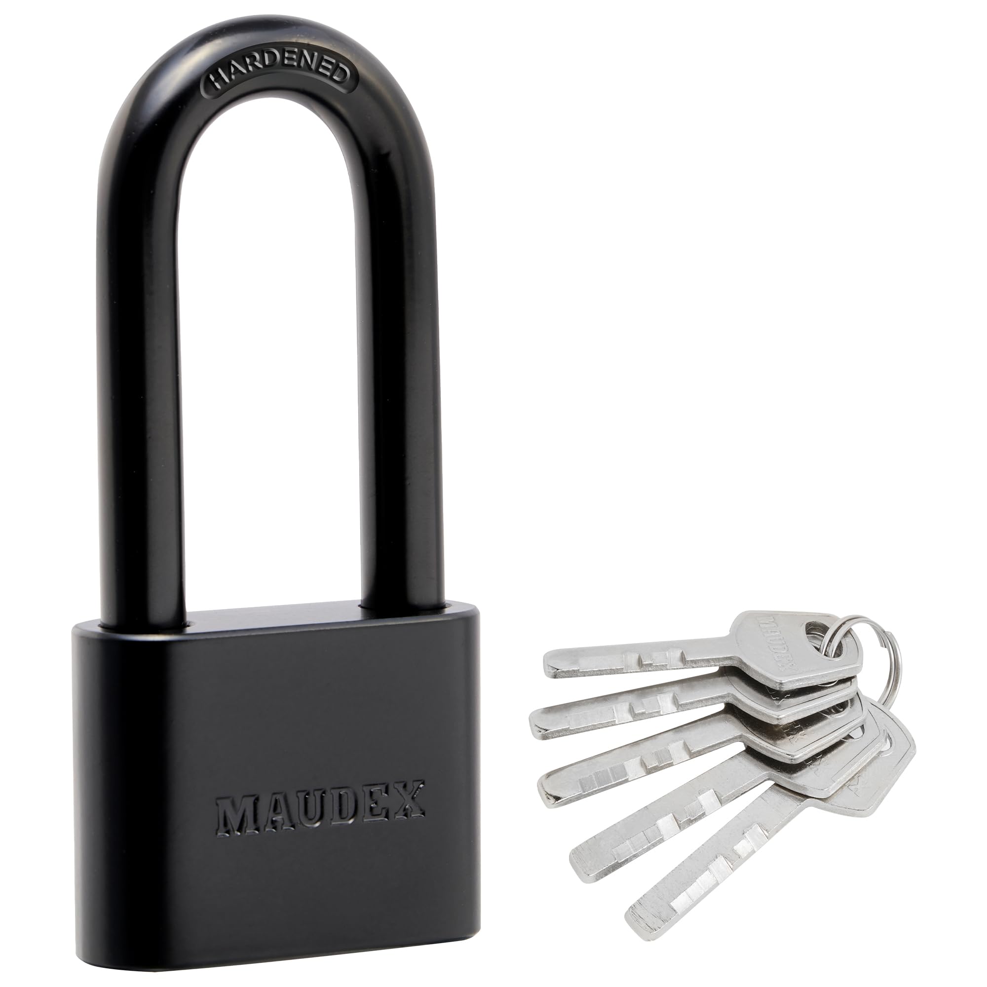 Maudex® PBE50 Padlock, All-Weather Protection with 5 Keys, Brass Cylinder, Weather-Resistant Coating for Outdoor Shed Gate