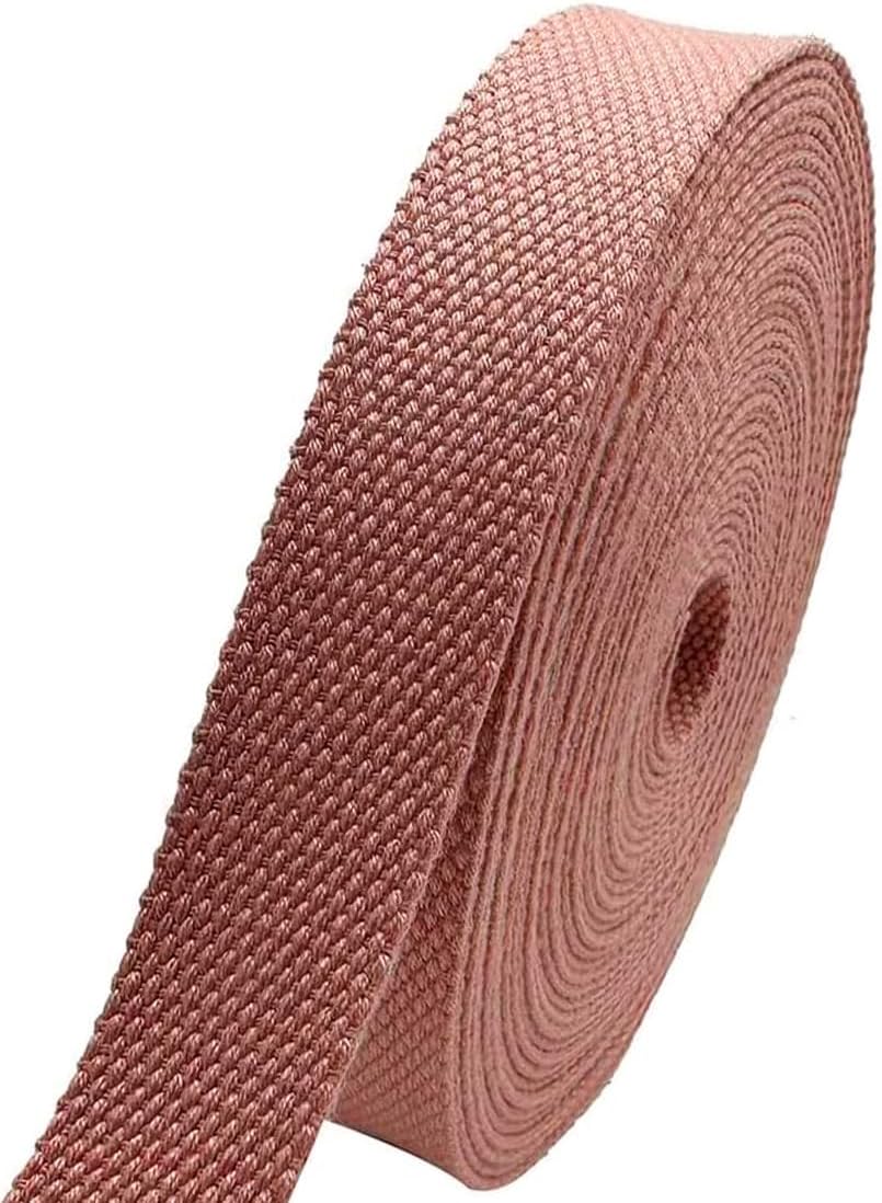 1 Inch Webbing Strap – Heavy Duty Polyester Cotton-Like Tape, 5.5–6 Yards, Eco-Friendly Dye, Washable & Durable for DIY, Sewing, Tote Bags, Pet Leashes, Outdoor Gear (Camel)