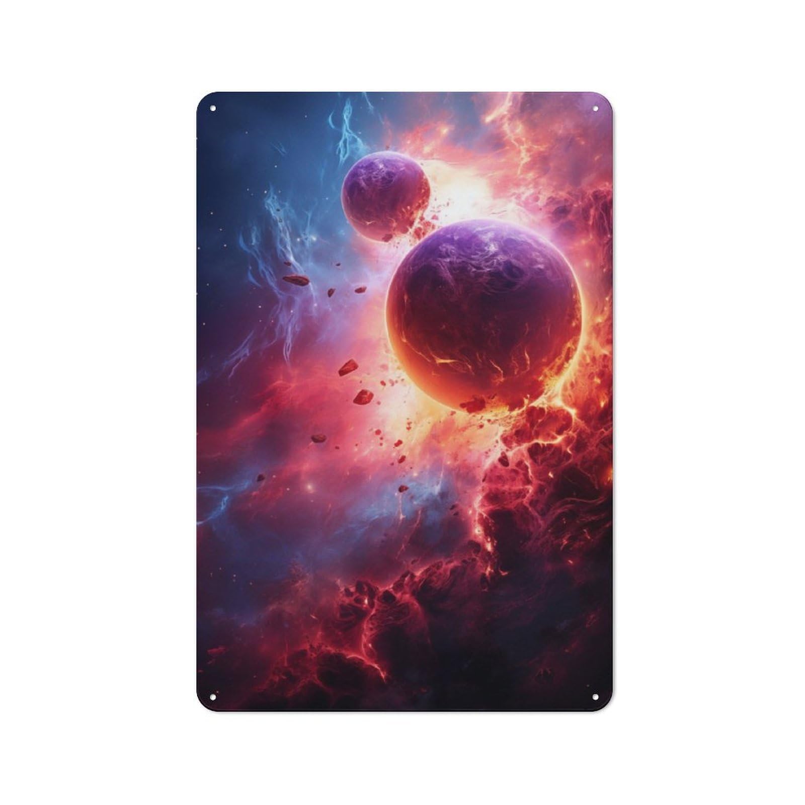 Junmoney Planetary Explosion Retro-Style Metal Plaque 30X20cm For Kitchen Or Home Bar, Gift For Home Bar Enthusiasts During The Christmas Season