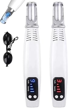 Picosecond Skin Tag & Mole Removal Kit Pen Tattoo Dark Spot Remover with 9 Gears, 4 Levels Glasses for Tattoos, Scars, Moles, Freckles & Dark Spots Red