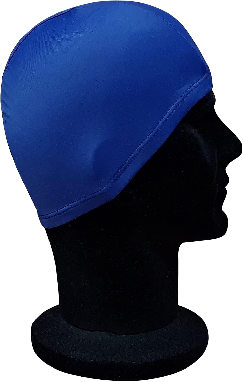 Blue Reef Elasticated Spandex Stretchy Anti Tear Easy Fit Plain Non Waterproof Deluxe Pull On Swimming Hat Swim Cap One Size Suitable For All Ages 3+ Years (Navy Blue) - Image 5