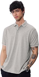 The Souled Store Melange Polo: Moonlight Men and Boys Short Sleeves Collared Neck Cotton Blend Regular Fit Polos Price In India