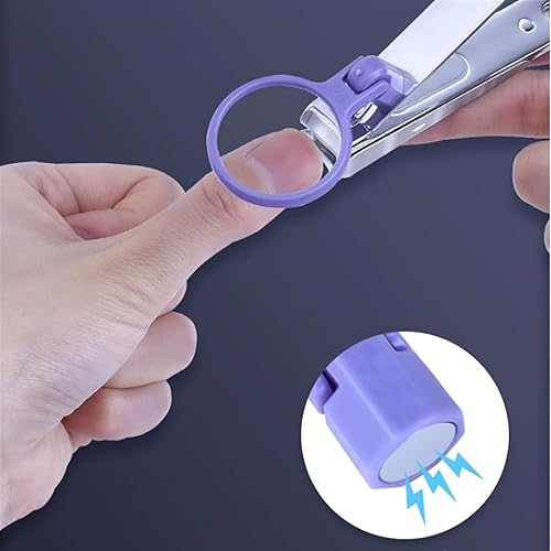 Miniatura 5 de LUNIZ Juego de manicura con lupa, juego de manicura profesional y pedicura, juego de 14 piezas de cuidado de uñas de viaje con estuche de piel