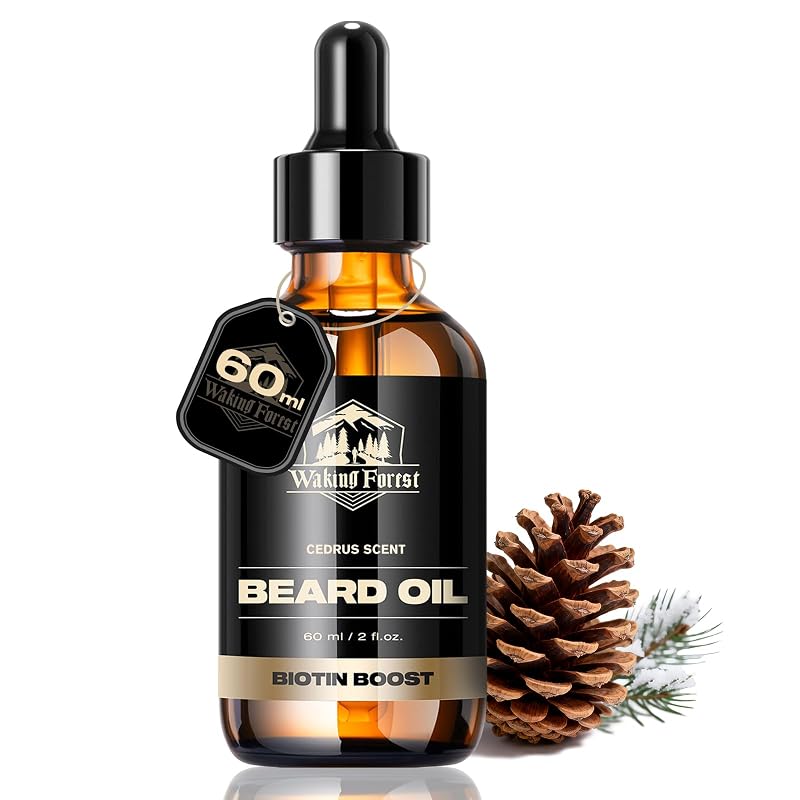 Óleo condicionador para barba Waking Forest com fragrância de cedro, 60 mL