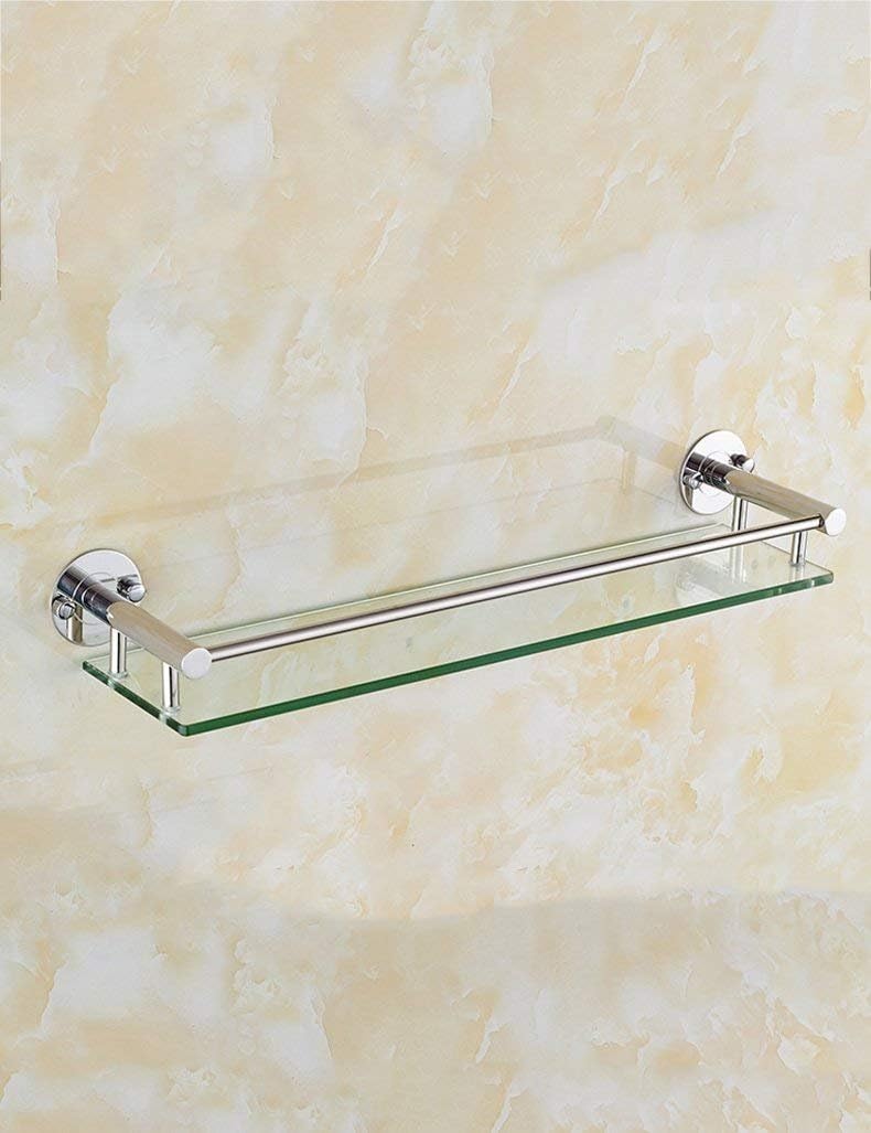 タオルバー バスルームタオルラック、ステンレススチールガラス棚バスルームトイレ壁化粧フレーム単層ミラーフロントフレーム品質保証、タオ