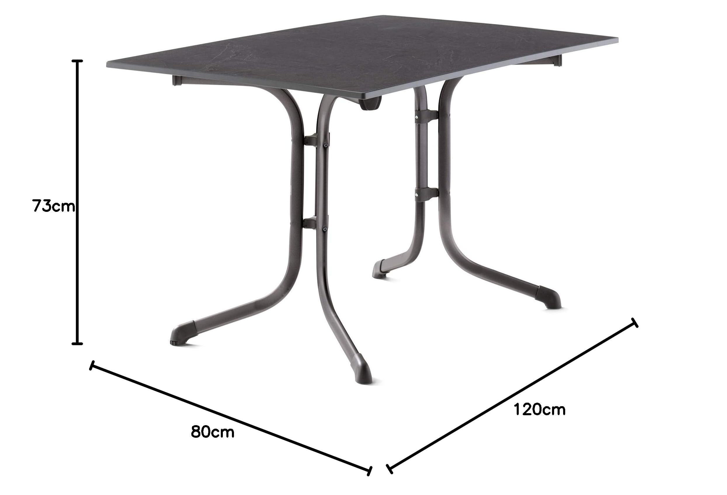 Sieger Boulevard-Klapptisch 80 X 80 Cm Mit Vivodur-Tischplatte Graphit Kaufen Bei