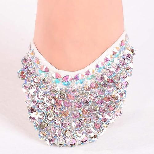 Miniatura 6 de Exceart - 1 par de zapatos de baile de piruette estilo contemporáneo con media suela de cristal elástico para ballet jazz niñas y mujeres talla S