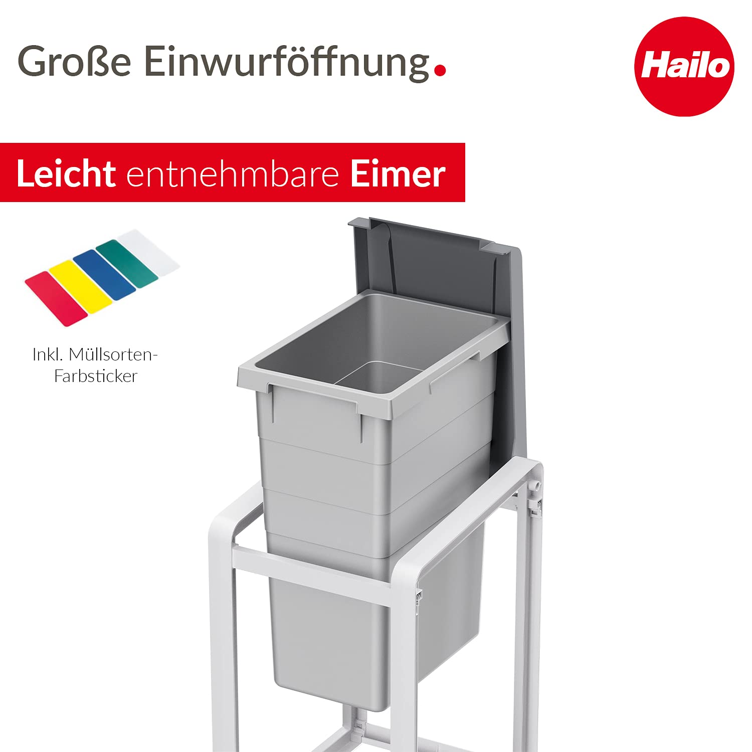 Hailo 0935-202 AR0935-202, 38 Liter, Grau
