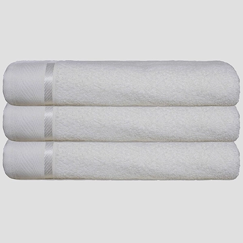 Kit 3 Toalhas Banhao Gigante Glamour 500g - Super Macia (Branca)